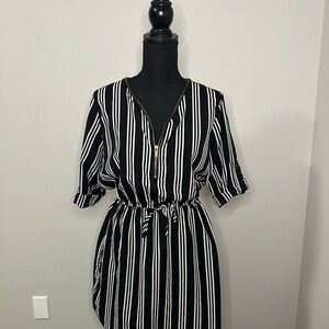 Black and White Striped Dress